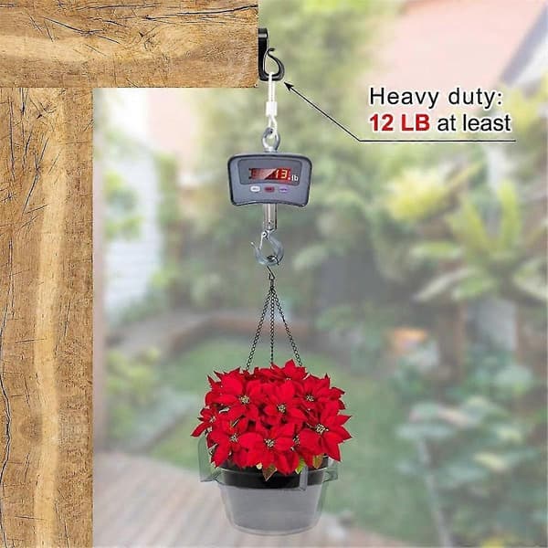 40-pack Q-Hooks, Christmas Light Hooks with Screw for Garage, Outdoor, Drop Wire, LED String Lights, Black