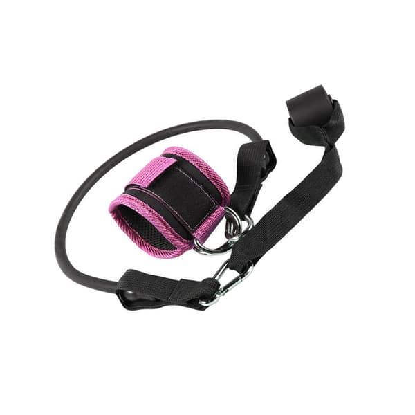 Dobbelt D-ring ankelrem sæt - Kabelmaskine tilbehør til benmuskeltræning Pink Pink Pink