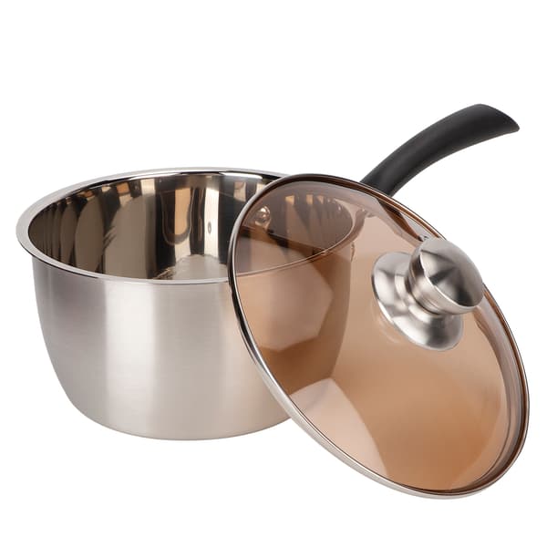 Small Soup Pot Thickened Composite Steel Non-Magnetic Single Handle Cooking Kitchenware 18cm