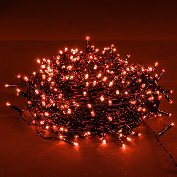 Lyslenke med 200 LED-lamper, 20 meter lang, for julebelysning Oransje Oransje 200 LED
