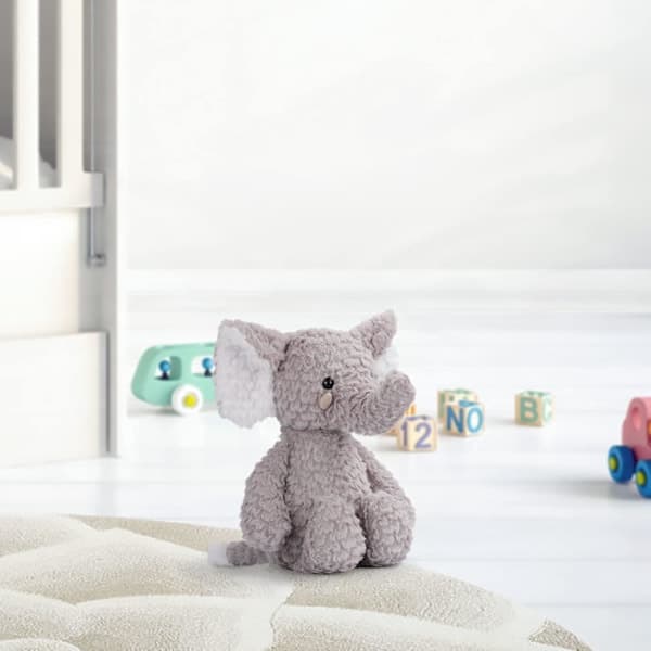 Elefant kosedyr, 35 cm dukke fylt dyr barnas koseleke bursdag, Liten grå elefant