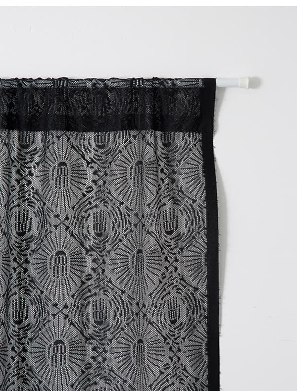 /#/Sorte blonde gardiner - Edderkop, 100cm x 200cm Gardin/#/