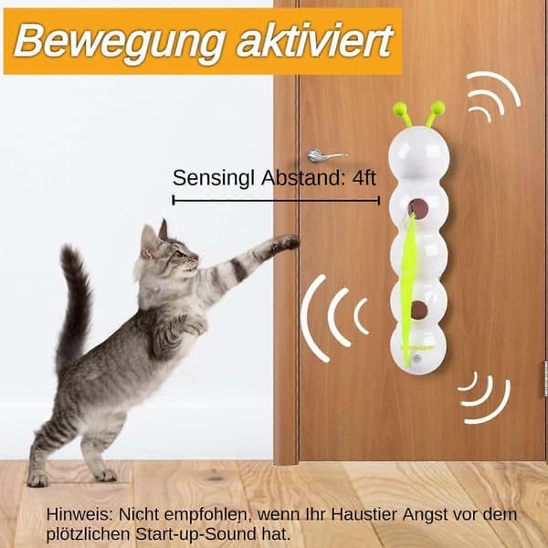 Interactive Caterpillar Cat Toy Suction Cup Wiggle Worm Cat Toy for Indoor Cats Self-Playing Home