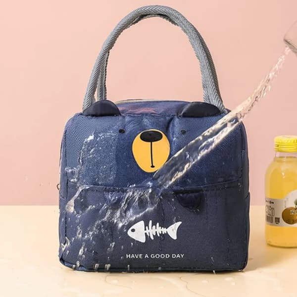 Kjølebag, lunsjbag, piknikbag, termobag, vanntett lunsjbag for kvinner, voksne, studenter og barn, marineblå