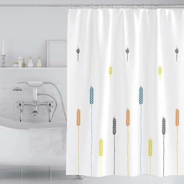 Enkelt og smukt badeforhæng, 200x180 cm polyester, maskinvaskbart, badekarforhæng til badeværelse