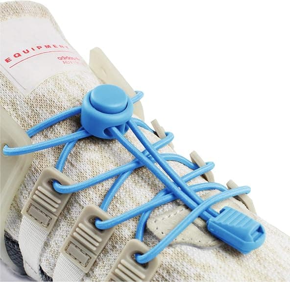 Blå elastiske snørebånd, selvlåsende snørebånd uden binding 120CM til unisex børn voksne