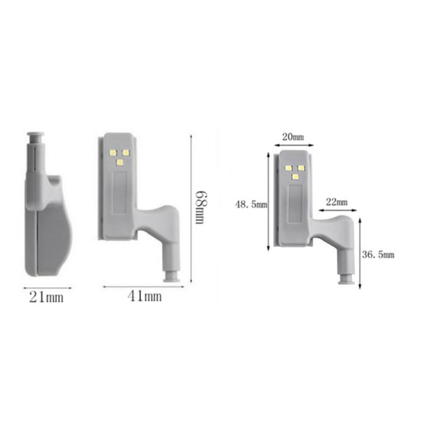 4 stk. LED Hængselssensorlys til Skab Køkken