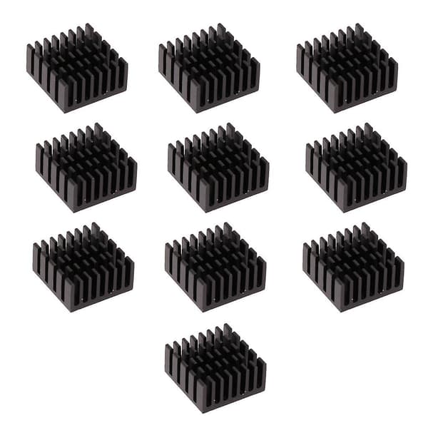 10 stk. aluminium køleplader 20*20*10mm IC køleplade/LED køleplade/sort køleplade