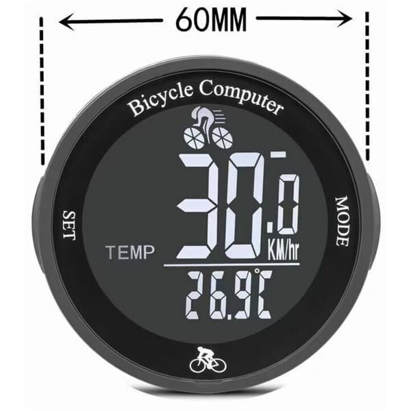 Trådløs Vanntett Sykkelcomputer med LCD-bakgrunnsbelysning, Multifunksjonell Odometer for Sykler