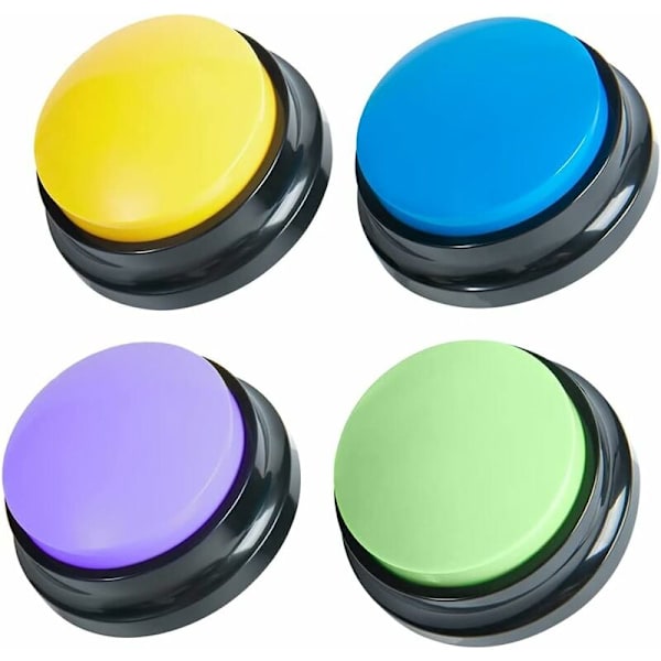 Recordable Dog Training Button Recordable Call Button Pet Training Bell Interactive Games with Dogs 4 Pcs
