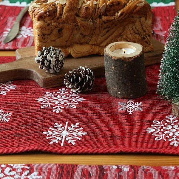 Julebord Julebordløper til spisestue Snømannbord til julebordsdekorasjoner