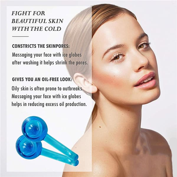 2pcs Ice Roller Globes Facial Roller Ball Cold Skin Face Massager Tool for Face and Neck Headache