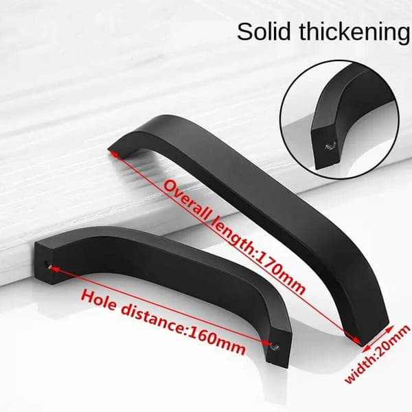 10 Black Cabinet Handles - Black Kitchen Handles 160 mm cc