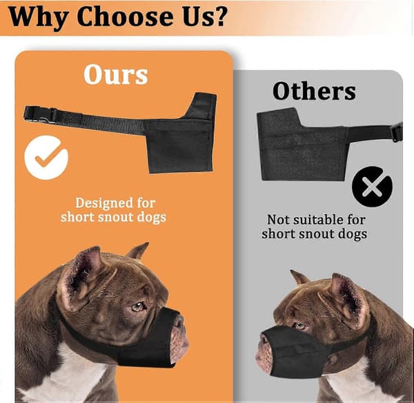 Pitbull Muzzle, Soft Muzzle for American Bully Bulldog Boxers Rottweilers, Anti-Bite Protection