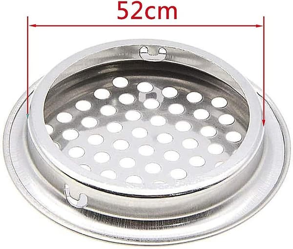 Ventilationsgitter 10 stk. Rustfrit Stål Luftventil Gitterhul Rustfrit Stål Rund Luftventil Gitter til Køkkenmøbler Ventilation Udløb