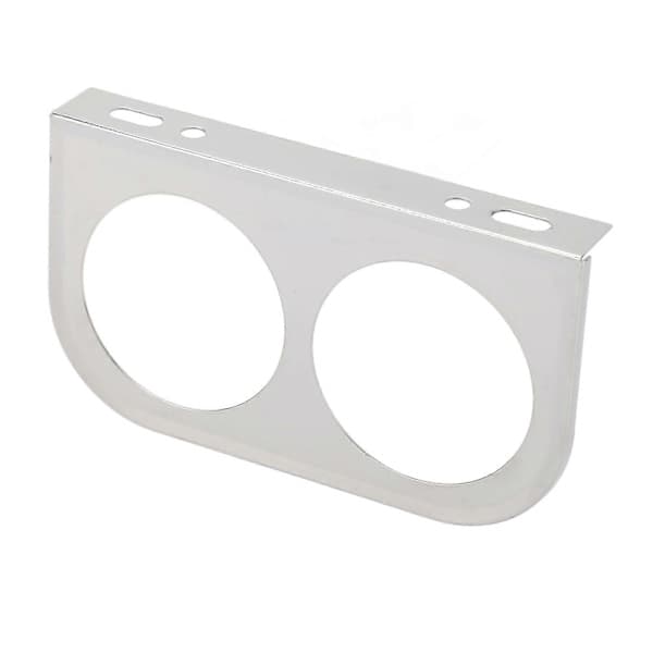 2-huls målerpanel 2-1/16 tommer 52 mm universal bilmålerbeslag instrumentbræt sølv