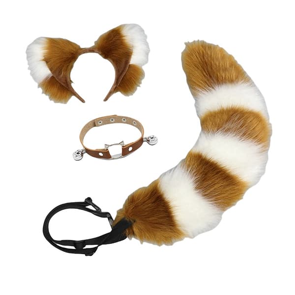Handmade Fox Ears and Tail Set - Cosplay Accessory White