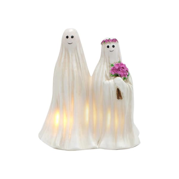2025 Halloween Resin Ghost With Light Bride And Groom Ornament Ghost Skeleton Party Halloween Ornament