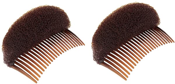 Usynlig fluffy hårklemme, 2 stk. brun, bikube hårstylingværktøj til kvinder og piger