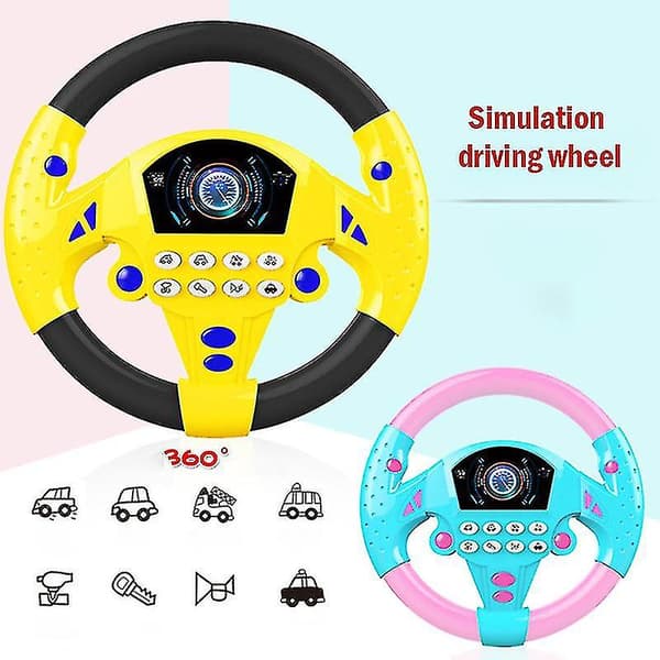 Lasten simulaatioauto, ohjauspyörä, interaktiivinen lelu [DB] Pink Blue Pink Blue