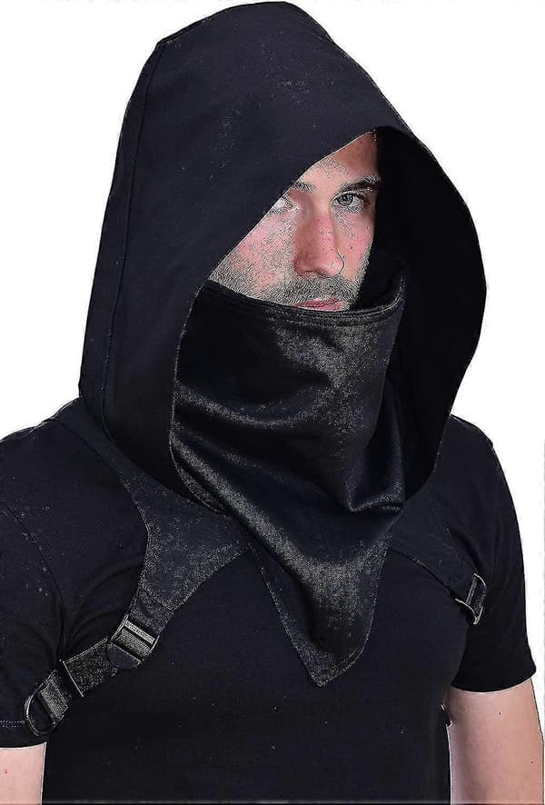 Cyberpunk Rogue Cowl Hood Skjerf, Assassin Kostyme Hette Vinter Unisex Kappe Hatt