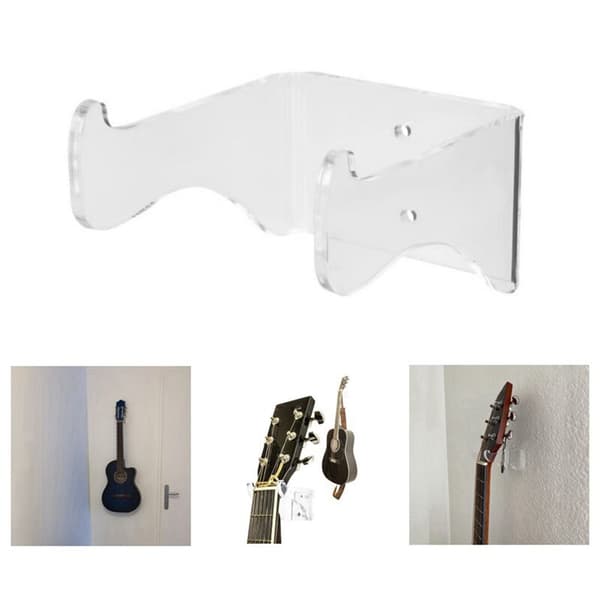 2-pak holdbare gennemsigtige akrylvægbeslag til guitarviolin
