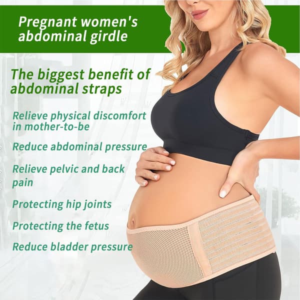 Pregnancy Belt - Abdominal and Pelvic Support - Comfortable Maternity Belly Band One Size