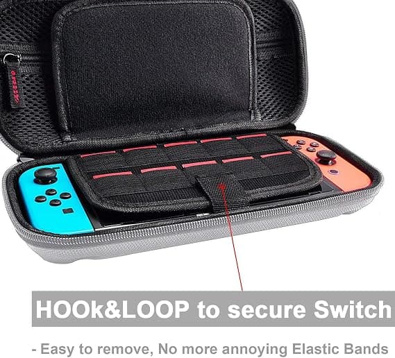 Växlingsetui - Bæreetui med 20 spilkassetter, til Nintendo Switch-konsol og tilbehør, grå