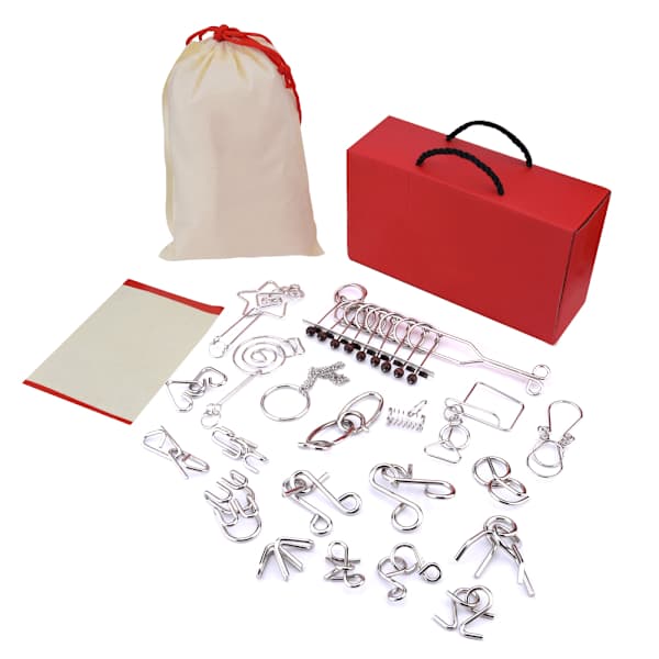 20-pack Metalltråd Pussel Set IQ Pussel Hjärngympa Träningsleksaker Trådpussel