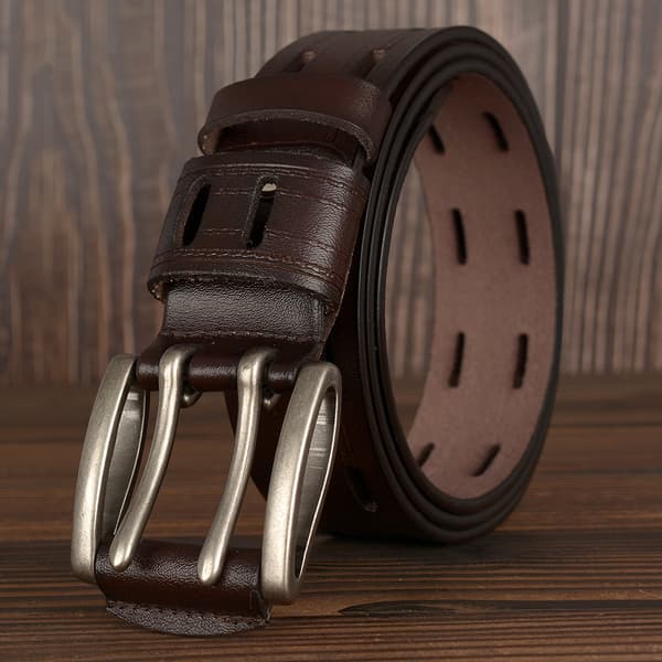 Herre Kvalitetsbælte Mærke Urrem Herre Dobbelt Stift Spænde Mode Retro Jeans Bælte Jeans