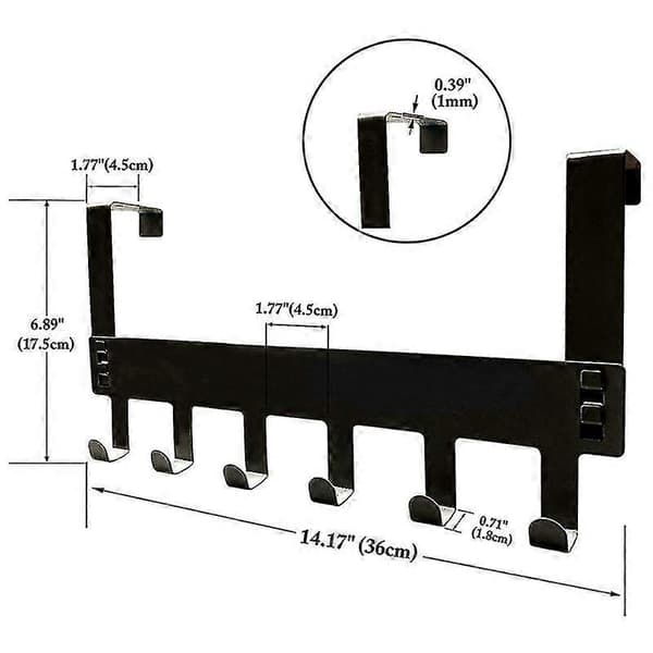 Dörrkrokar Över Dörren - 2-pack Över Dörrkrokar, 6 Krokar Robust Metall Över Dörrkrokar För