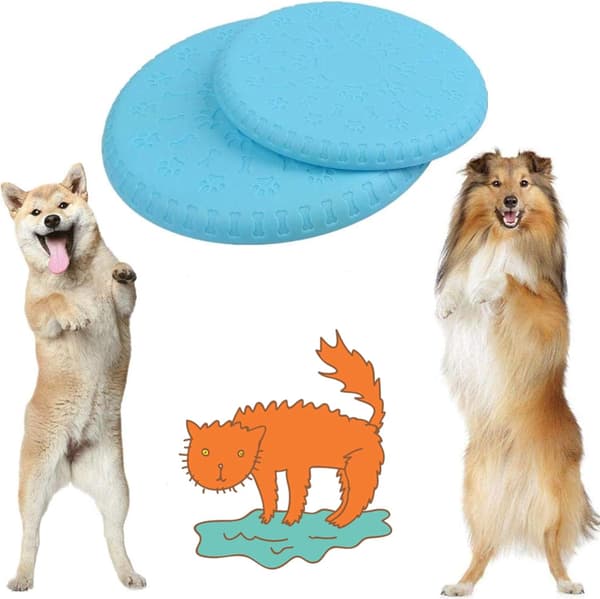 2 stycken hundfrisbees Bløde og naturlige flyvende skiver til bid og træning