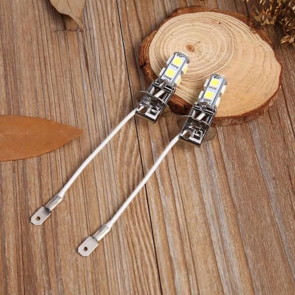 9SMD, 2x H3 5050 Hvit 9 SMD LED Xenon DC12V Bil Auto KLB