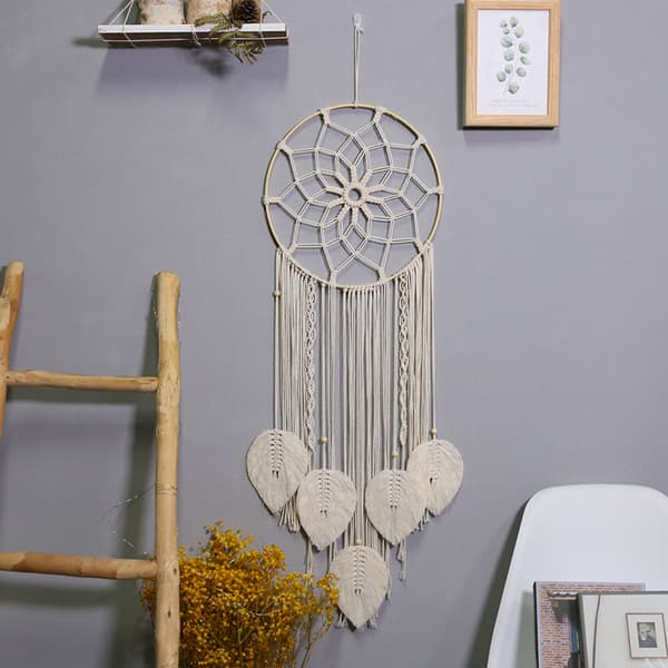 Dream Catcher with Braided Feathers 30 * 85cm, Braided Feathers on the Wall, Handmade, Bohemian