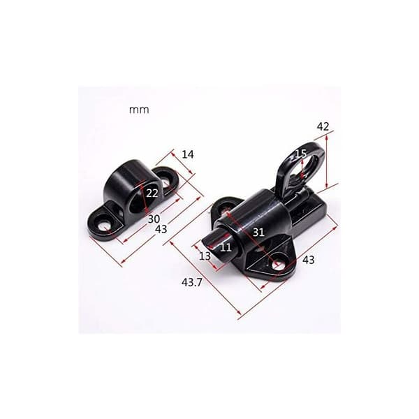Sliding Door Lock, 1 Silver Grey Aluminum Alloy Latch, Small Thickened Spring Latch for Bathroom Door KLB