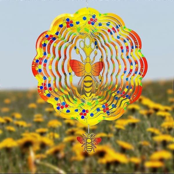 3D Rustfri Bi-vindspinner - Udendørs/Indendørs Havevinddekoration