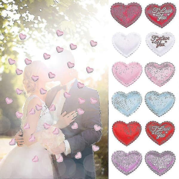 100 st Söta Hjärtformade Svampkonfetti DIY Bröllopspresent Kastblommor