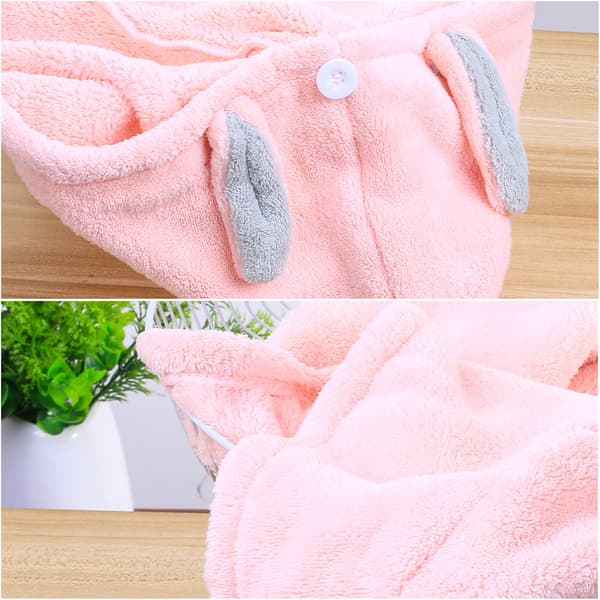 2-pack hårturban, mikrofiberhårhanddukar, rosa och lila