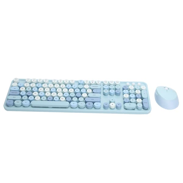2.4Ghz Wireless 104 Keys Keyboard and Mouse Set Office Desktop Cute Keyboard for Computer (Mixed Blue Color)