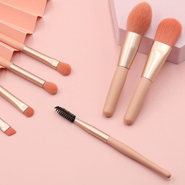 Makeupborste Set Reseborste Set Mini Bärbar Rosa