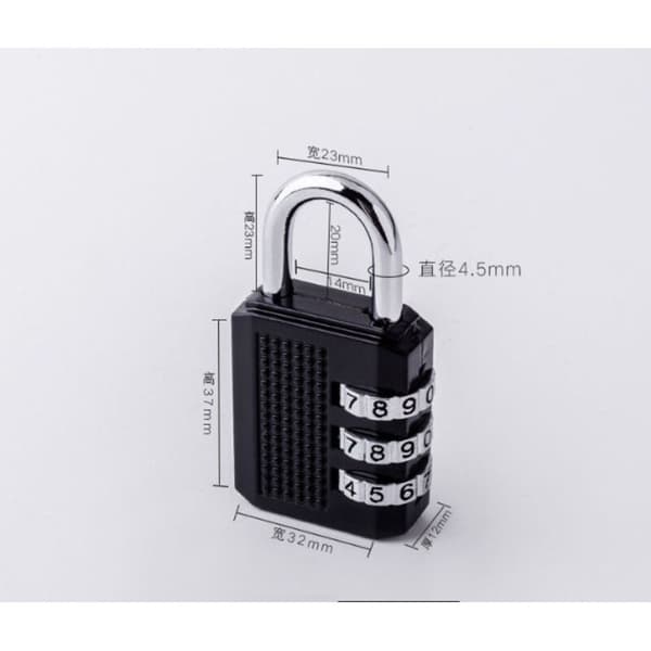Black Combination Lock for Cabinets, 4-Digit Code Lock, Perfect for the Gym.