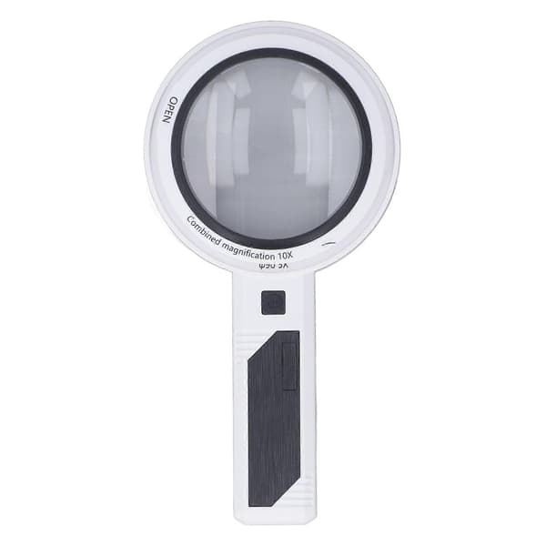LED Handheld Magnifying Glass 3X 5X 10X 3 Light Colors Rechargeable Hand Reading Magnifier
