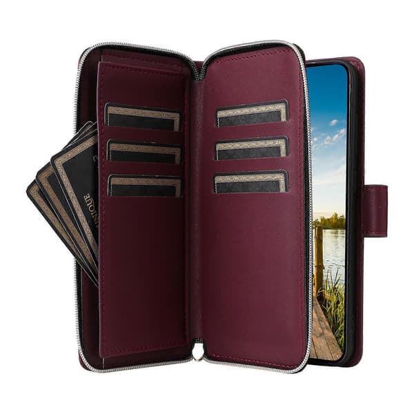 Samsung Galaxy A17 5G Etui med 9 kortpladser, håndledsrem, PU-læder pung-etui-FA-