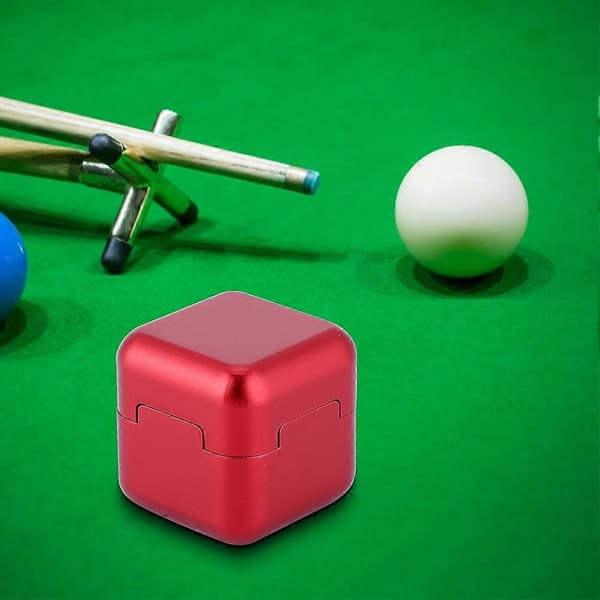 Portable Mini Billiard Pool Cue Tip Chalk Holder Case - Red