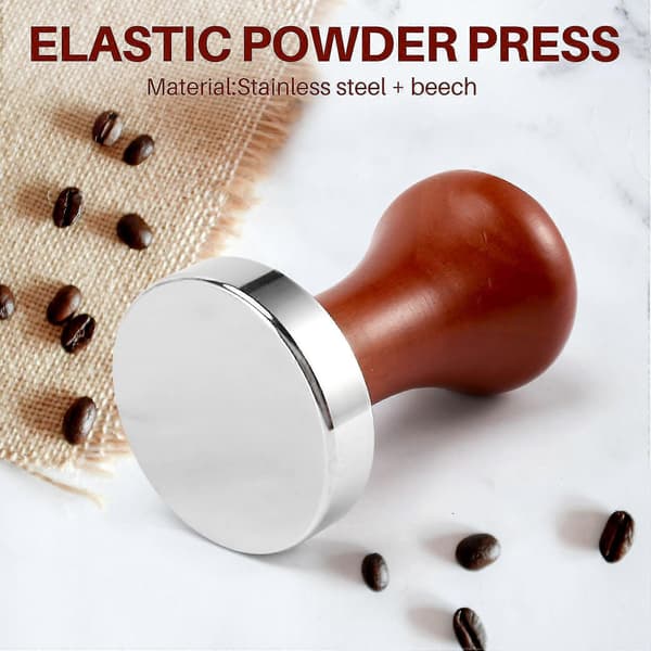 51 mm espressostamper i rustfritt stål 304, flat bønne-presse