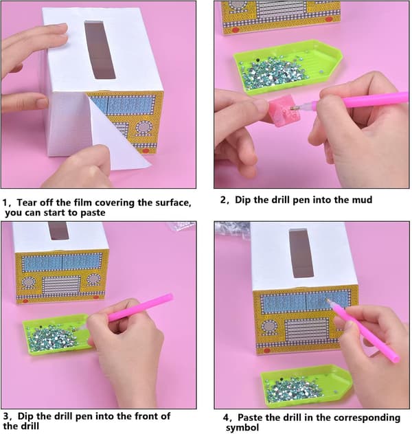 DIY Tissue Box, DIY 5D Diamond Tissue Box, Tissue Dispenser, Squa