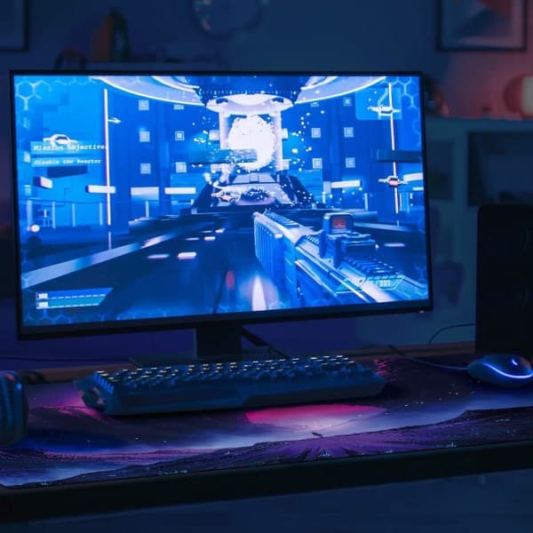 Gaming Extended XXL Musemåtte, Stor Musemåtte med Syede Kanter, Skridsikker Gummibase Kontor Computer Laptop Musemåtte (90x40 B27)