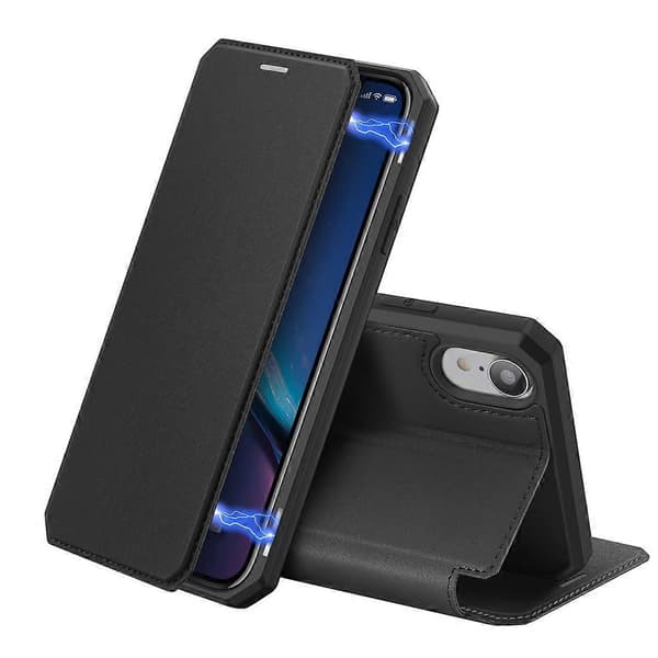 iPhone XR DUX DUCIS Skin X -sarjan PU + TPU vaakasuora läppäkotelo jalustalla ja korttipaikalla