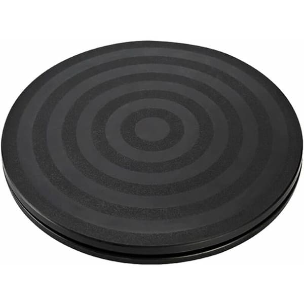 360° Rotating TV Stand Base - 1 Piece Solid Black Turntable with Bearings, Universal Round Pivot Support