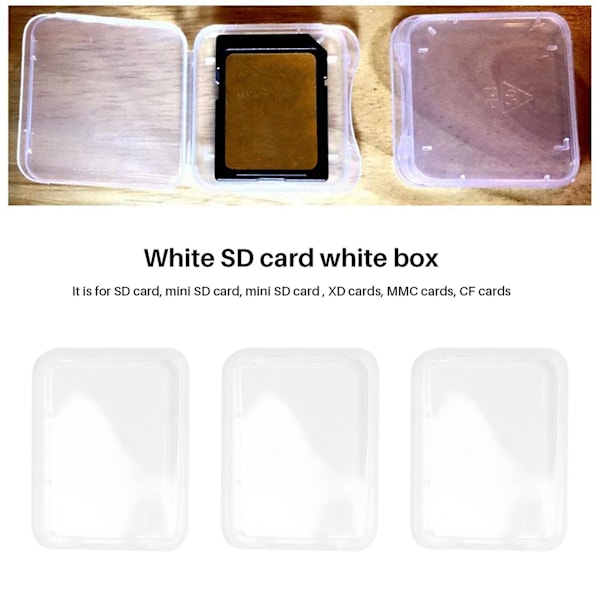 5 Series hukommelseskort etui beskyttelsesetui til SD SDHC XD CF kort hvidt transparent